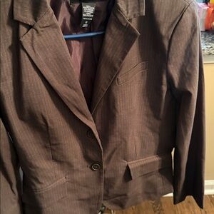 New York & Company Brown Pinstripe Women's Blazer and shirt suit